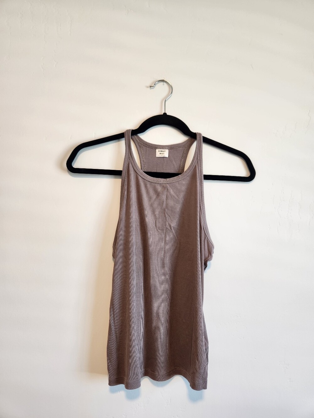 Sunday Best Aritzia High Neck Ribbed Tank Top Size Large